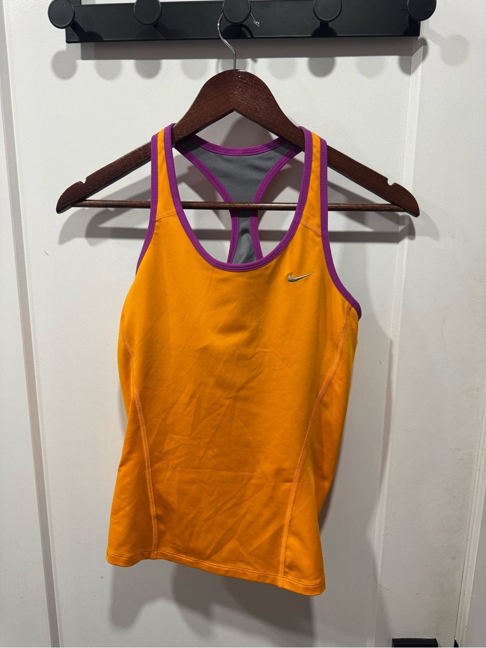 Nike Women's Orange Racerback Tank with Purple Trim (M)